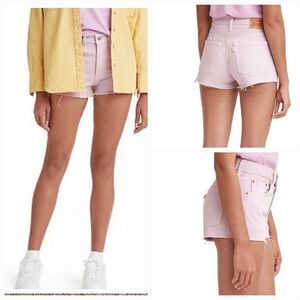 Levi's 501 High Waist HighRise Button Fly  Front Raw Hem Denim Short NWT Size 33